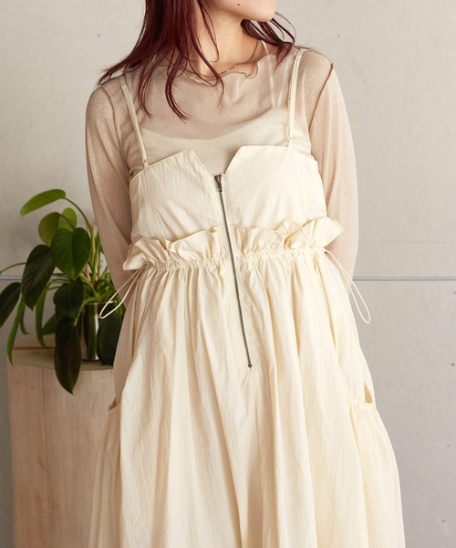 「w closet」 サロペットスカート FREE カーキ レディース_画像3