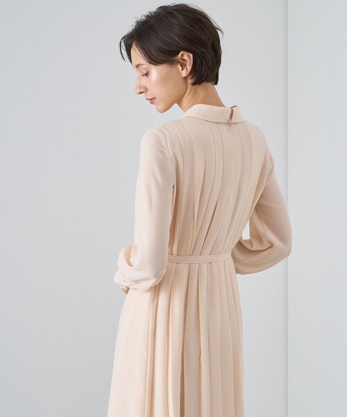 【ANAYI】新品未使用 長袖 フレアー ワンピース 38 新品タグ付き可愛い ANAYI（アナイ） 長袖ワンピース 38 ライトブルー レディース