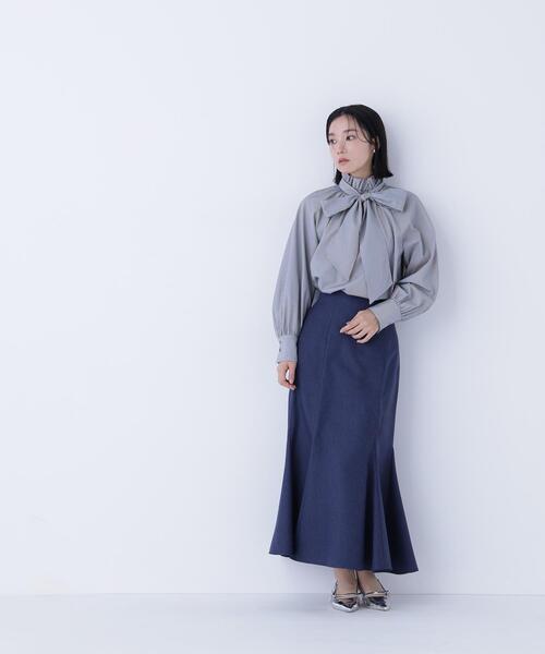 「NATURAL BEAUTY BASIC」 長袖ブラウス MEDIUM オフホワイト レディース_画像3