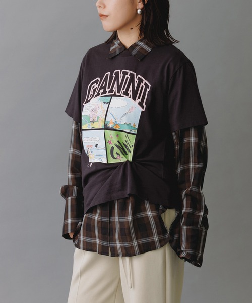 GANNI（ガニー） tシャツ 半袖 「GANNI for ADAM ET ROPE'」別注Basic