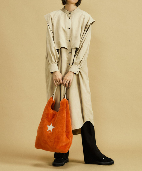 「CONVERSE TOKYO」 長袖ワンピース - ベージュ レディース_画像3