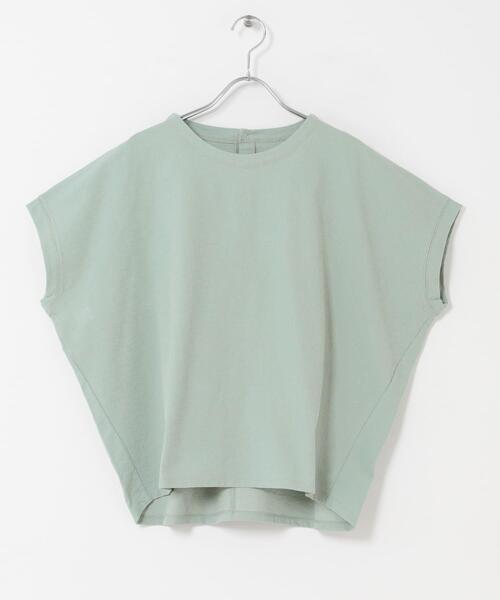 【美品】23区　リネンAラインプルオーバー　緑　ブラウス　半袖　バックボタン URBAN RESEARCH DOORS（アーバンリサーチドアーズ） tシャツ 半袖