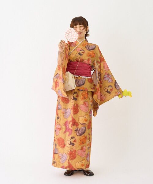 ひなの企画 3点SET TOY柄浴衣 CIAOPANIC（チャオパニック） 浴衣 「ひなの企画」3点SET TOY柄浴衣