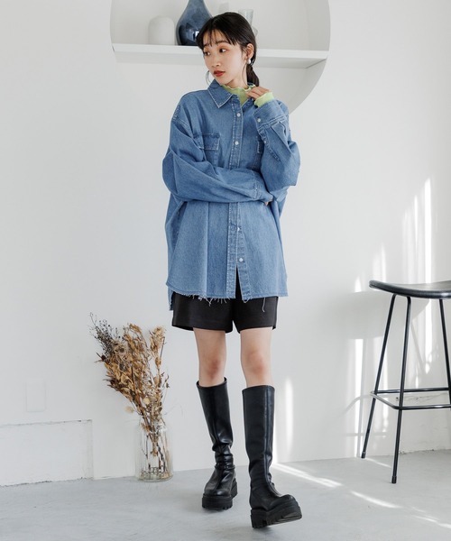 「LOWRYS FARM」 長袖シャツ FREE ブルー系その他 レディース_画像5