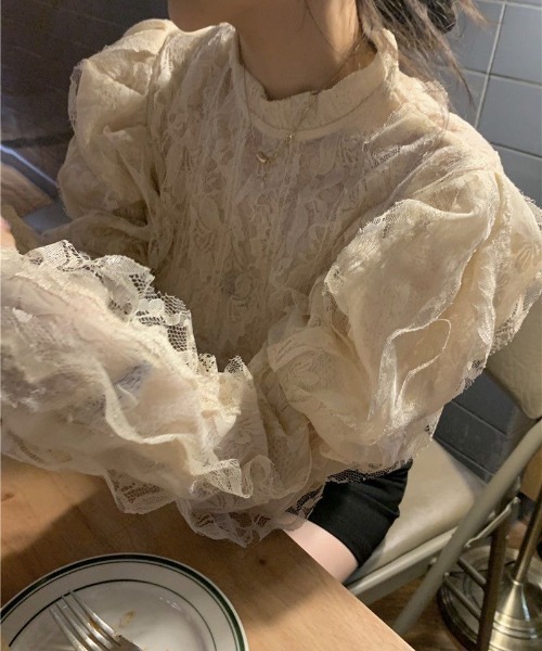 「Achic」 長袖ブラウス M アイボリー レディース_画像6