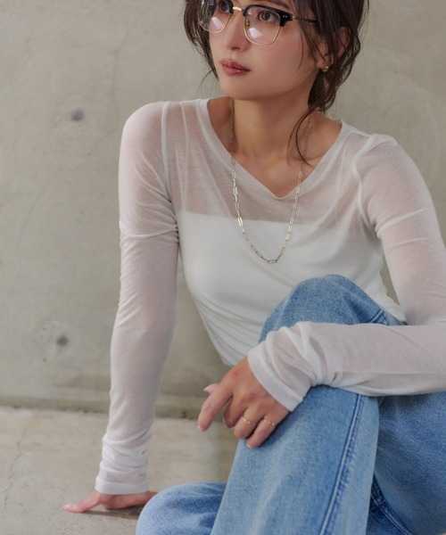 anuans（アニュアンス） tシャツ シアーロングスリーブTシャツ