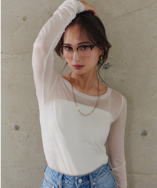 anuans（アニュアンス） tシャツ シアーロングスリーブTシャツ