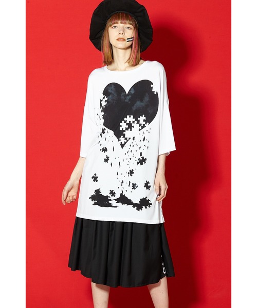 ankoROCK tシャツ 退廃ハートTシャツ -メガビッグ- レディース