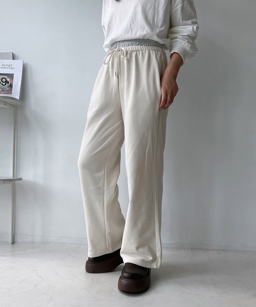 AS KNOW スウェットパンツ ジャージ ○ロゴ刺繍ルーズスウェット