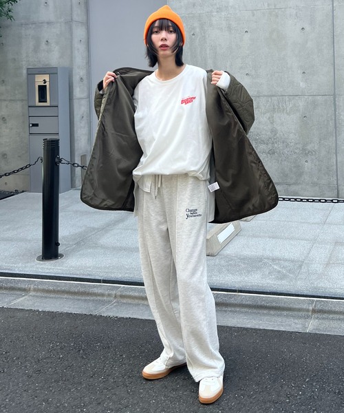 AS KNOW スウェットパンツ ジャージ ○ロゴ刺繍ルーズスウェット