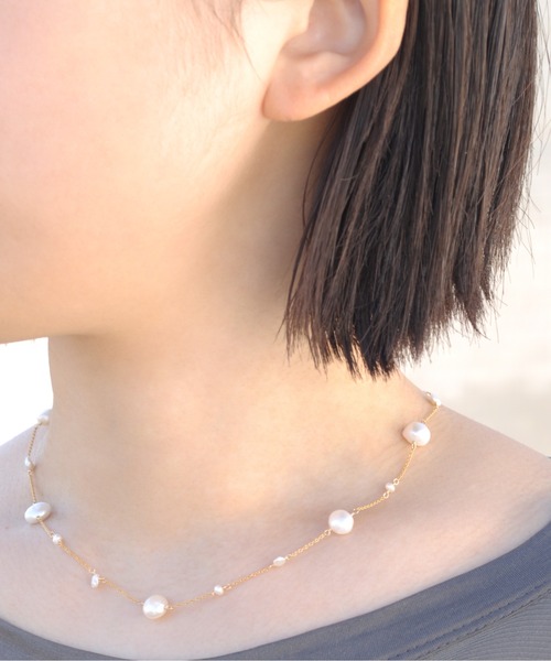 anq. パールショートネックレス anq. ネックレス 「anq.」K14GF・パール ショートネックレス