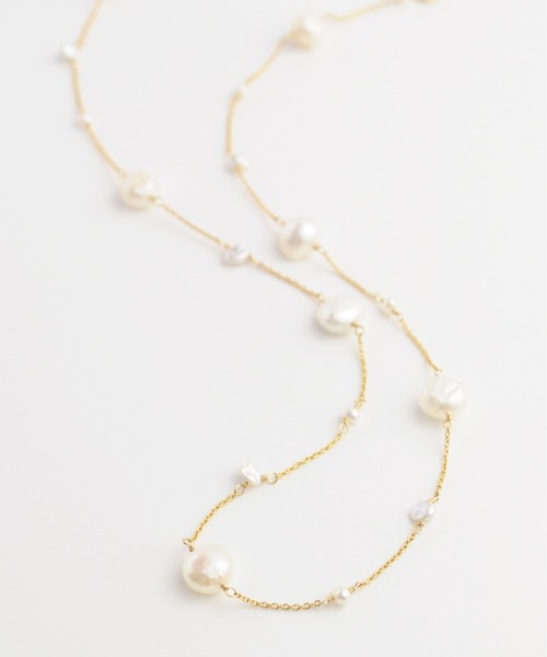 【anq.】☆ パール ショートネックレス 淡水パール anq. ネックレス 「anq.」K14GF・パール ショートネックレス
