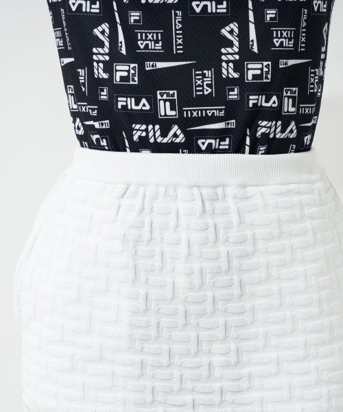 FILA ゴルフ レディース スカート ブラック/ホワイトチェック フィラ ゴルフ FILA GOLF 【ゴルフ】軽量ニット チェック柄 裾