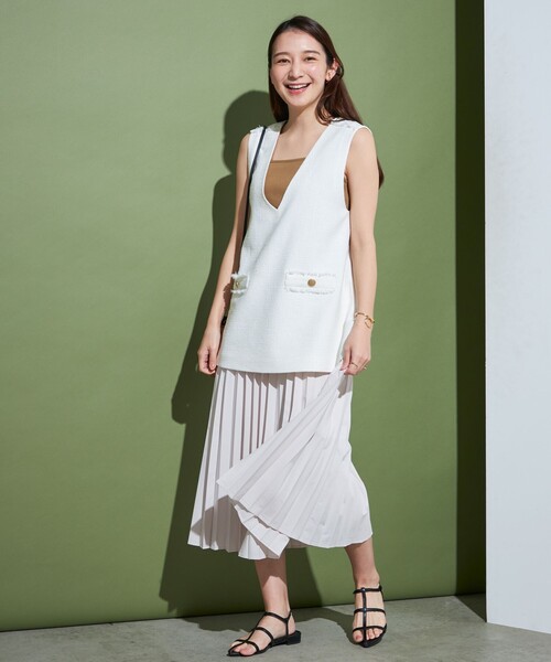 NOLLEY'S サマー ツイード ベスト SIZE 38 金ボタン ホワイト NOLLEY'S ベスト サマーツイードベスト : ZOZOTOWN Yahoo!店