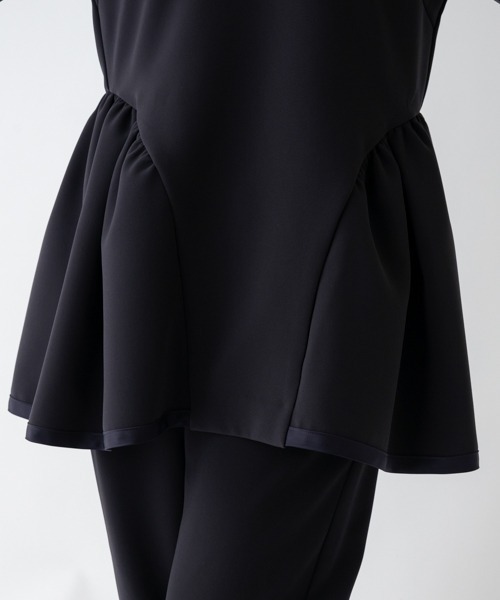 ブラウス シャツ 「SONO NAVY」MUMMUMダブルクロス-ラウンディッシュフレアチュニックブラウス レディース セール】【SONO NAVY】MUMMUMダブルクロス-ラウンディッシュ
