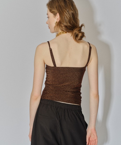 チューブトップ ベアトップ グリッターベアトップ チューブトップ ベアトップ 2way glitter camisole / カップ付き