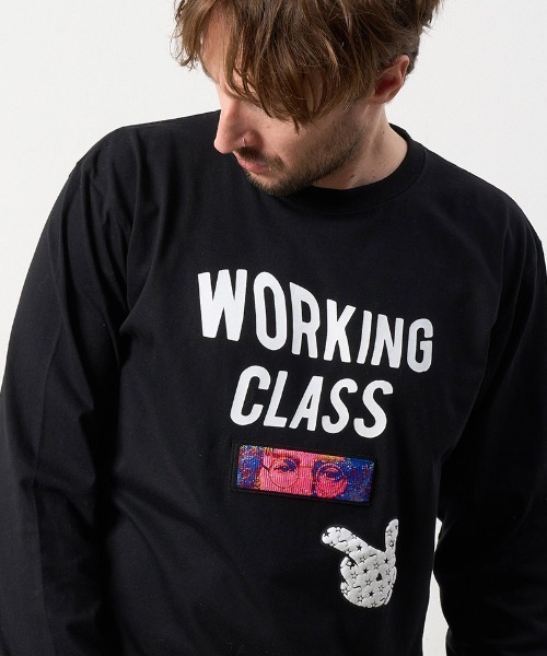 STUDMUFFIN　コットン天竺 HEROシークインハンドプリント LS Tシャツ 424-02717 STUD MUFFIN 【STUD MUFFIN(スタッドマフィン)】5.6ozコットン