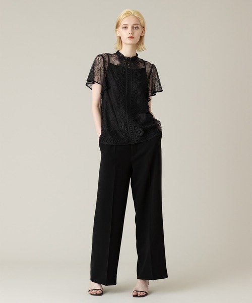「LOULOU WILLOUGHBY」 長袖ブラウス 2 ブラック レディース セール】【LOULOU WILLOUGHBY】フラワーレースシャツ（シャツ