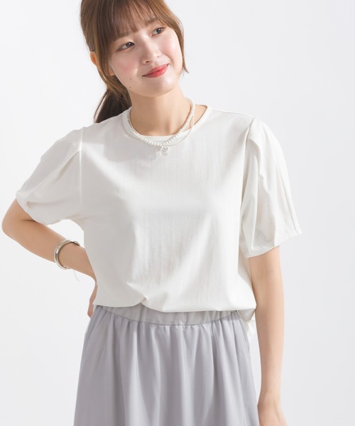 tシャツ タックスリーブカットソー レディース
