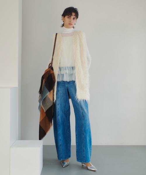 allureville ベスト ジレ イエティシャギーニットジレ