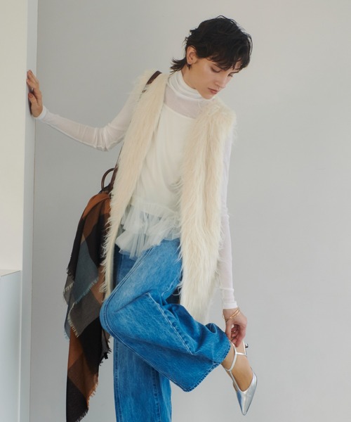 allureville（アルアバイル） ベスト ジレ イエティシャギーニットジレ