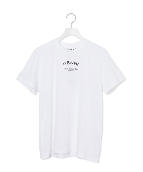 tシャツ 「GANNI (ガニー)」 Thin Jersey Relaxed O-neck T-shirt レディース