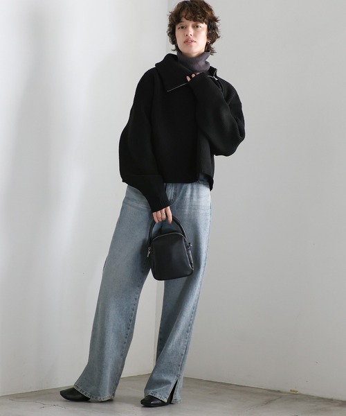 select MOCA ニット セーター アシメジップニットトップス
