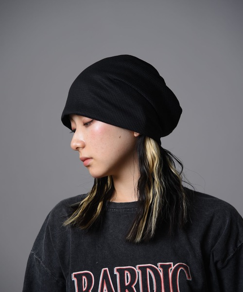 ビーズ付き黒ニット帽 CALIFORNIA OUTFITTERS ニット帽 ニットキャップ 3-8E32 ルーズ