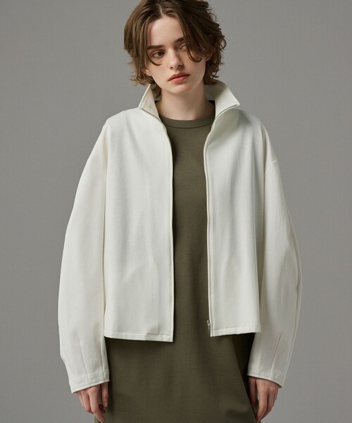 UNCRAVE WHITEダブルジャケット uncrave ジャケット ノーカラージャケット 「モデル山田優さん