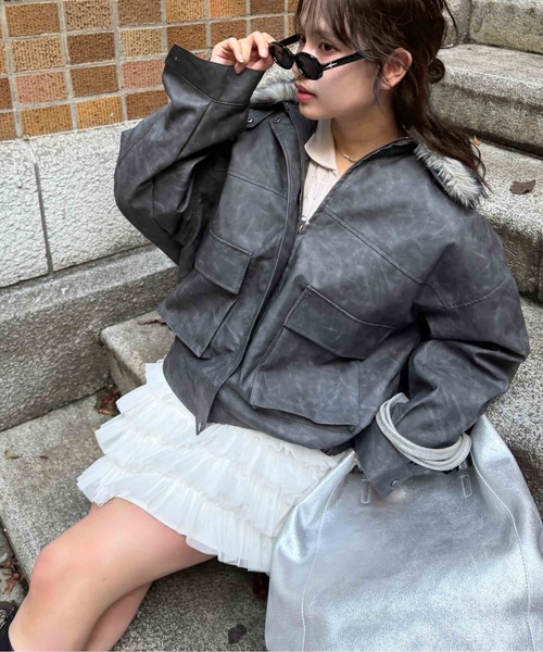AS KNOW AS（アズノゥアズ） ブルゾン アウター 取り外し可能 ファー衿
