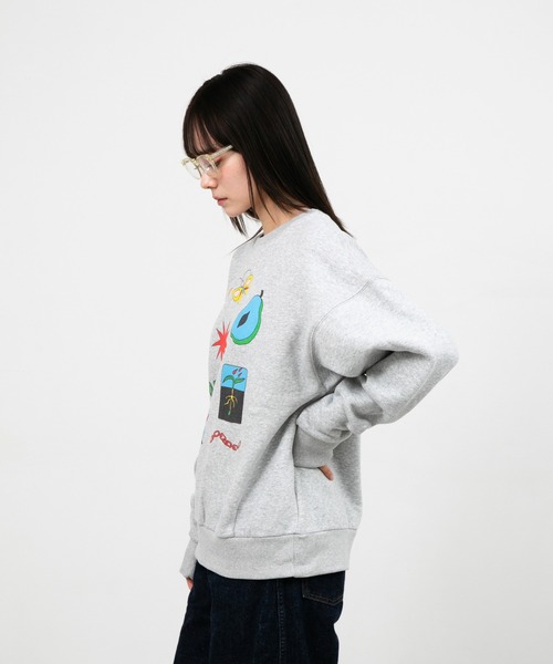 トレーナー スウェット ”FRUIT” Midori Komatsu 裏起毛クルースウェット レディース メンズ