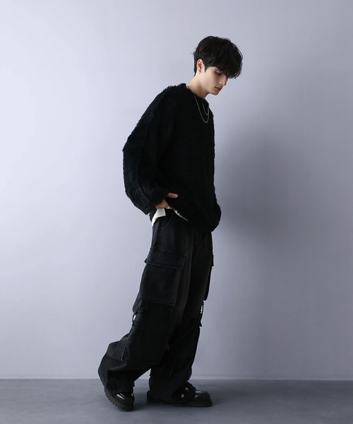 LILL セーター ニット ルーズシルエットワイドスリーブシャギー
