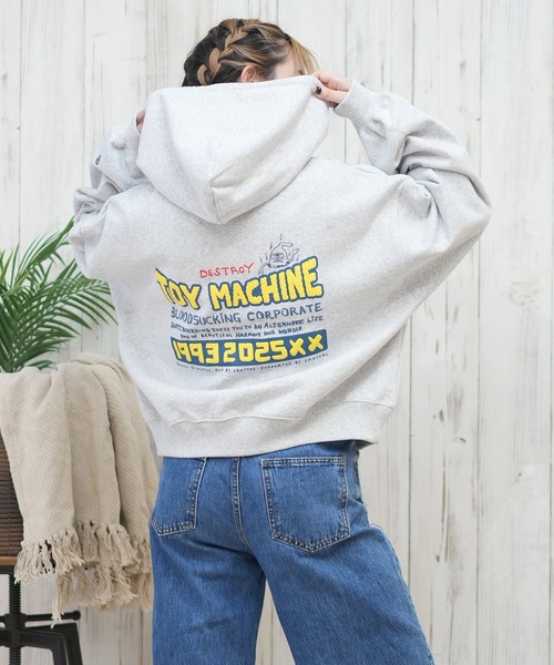 パーカー 「ムラサキスポーツ限定」TOY MACHINE/トイマシーン ビックシルエット ジップアップ バックプリント MTMPFSW14 レディース ムラサキスポーツ限定】TOY MACHINE/トイマシーン パーカー プル