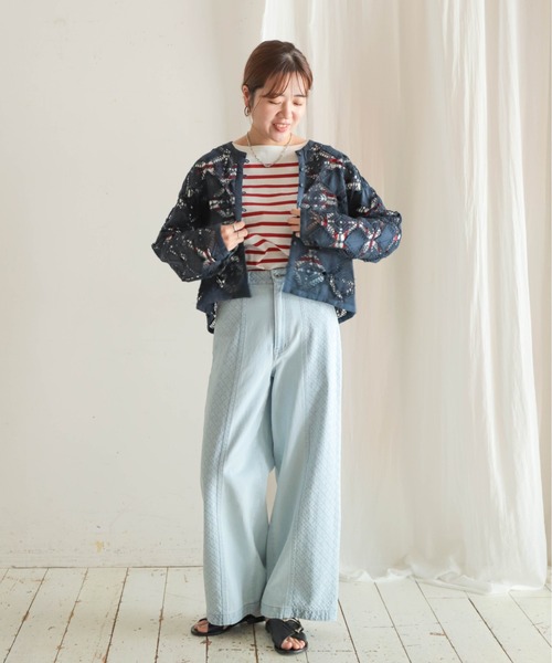 tシャツ パネルボーダー バスクシャツ レディース NOMBRE IMPAIR tシャツ パネルボーダー バスクシャツ レディース