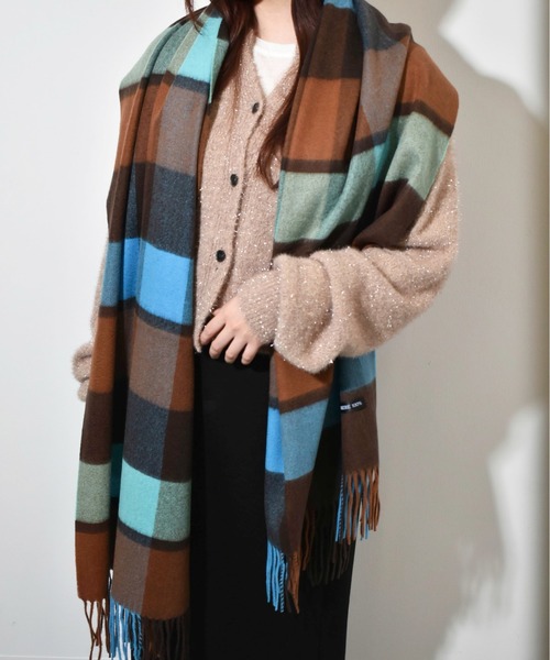 kiehtova マフラー ストール 「H.O.V」cashmere wide muffler check