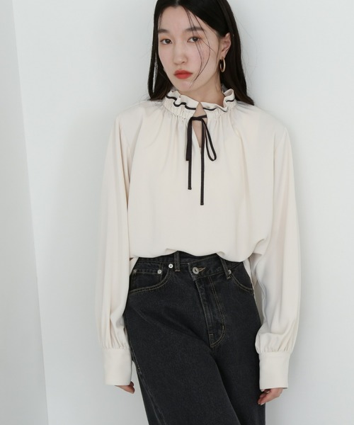 N.Natural Beauty Basic ブラウス シャツ バイカラーリボン