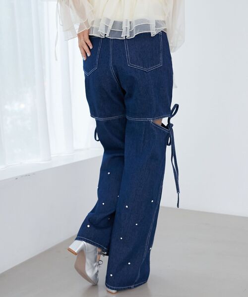 ミスミー　レディース　デニムジーンズ　サイズ29 ビジュー付 Fleur Glass Straight Jeans | Only $101.15 | Med/Dark Wash
