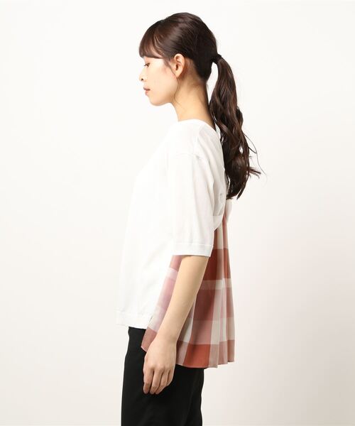新品BLUE LABEL CRESTBRIDGE 半袖ニット 38 ブラウン BLUE LABEL CRESTBRIDGE 「BLUE CRESTBRIDGE」 半袖ニット 38