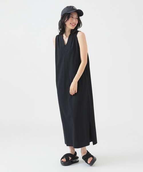 B：MING by BEAMS ワンピース Vネック マキシ ワンピース（S〜M