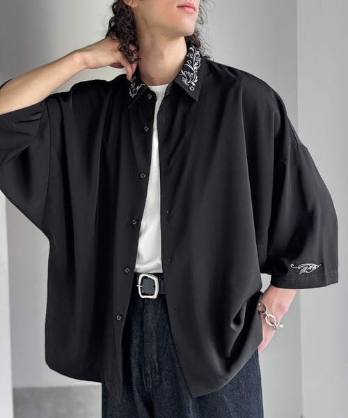 Classical Origin シャツ 「雰囲気アガる。」衿刺繍ドレープドルマン