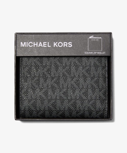 MICHAEL KORS 折り財布 ブラック　ダークブラウン　MKロゴ　メンズ MICHAEL KORS 折り財布 ブラック ダークブラウン MKロゴ メンズ