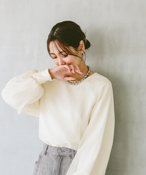 トップス R GLOBAL WORK（グローバルワーク） tシャツ 裏毛シフォンドッキングプル