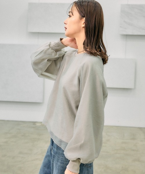 GLOBAL WORK（グローバルワーク） tシャツ 裏毛シフォンドッキングプル