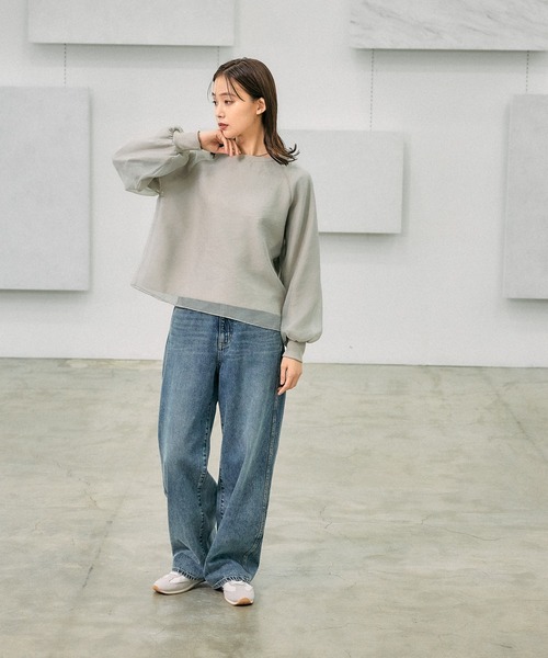 くる♡ページ GLOBAL WORK（グローバルワーク） tシャツ 裏毛シフォンドッキングプル