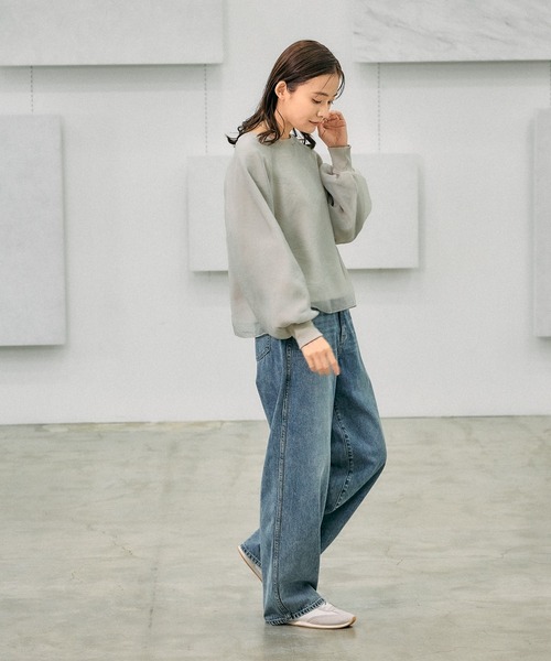 GLOBAL WORK（グローバルワーク） tシャツ 裏毛シフォンドッキングプル