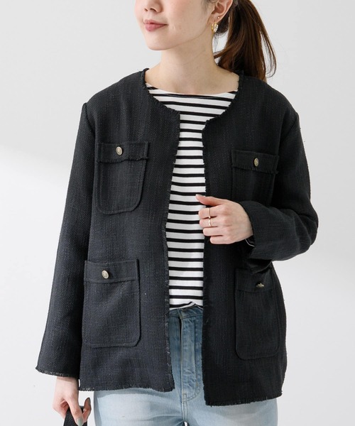 「URBAN RESEARCH Sonny Label」 ツイードジャケット FREE アイボリー レディース_画像2
