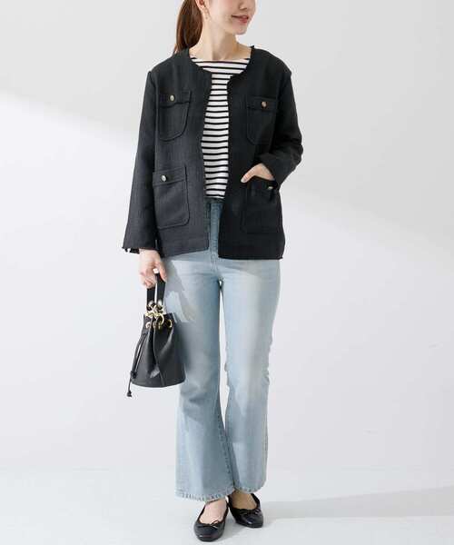 「URBAN RESEARCH Sonny Label」 ツイードジャケット FREE アイボリー レディース_画像3