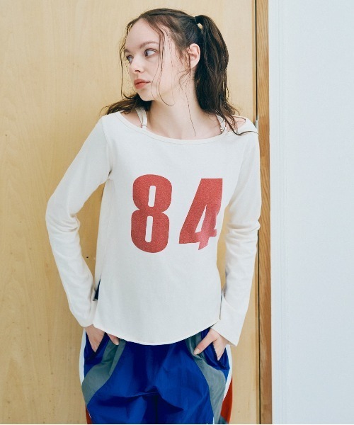 RNA（アールエヌエー） tシャツ M2376 オフショルナンバリングプル
