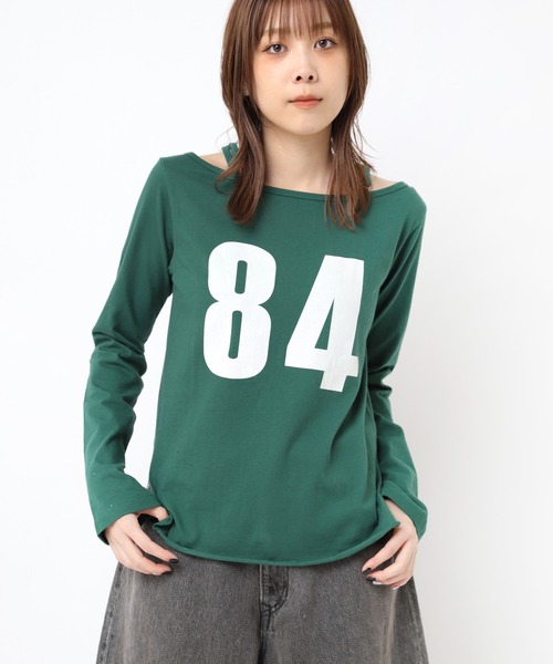 tシャツ M2376 オフショルナンバリングプルオーバー レディース