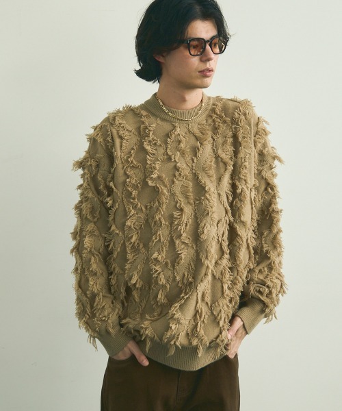 Shoowtime セーター ニット Fringe design oversized knit